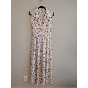 Vintage Melissa Lane Sleeveless Maxi Floral Dress sz 14